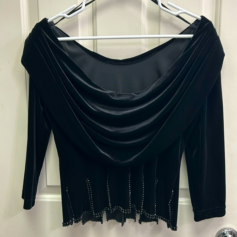Holiday black velvet top